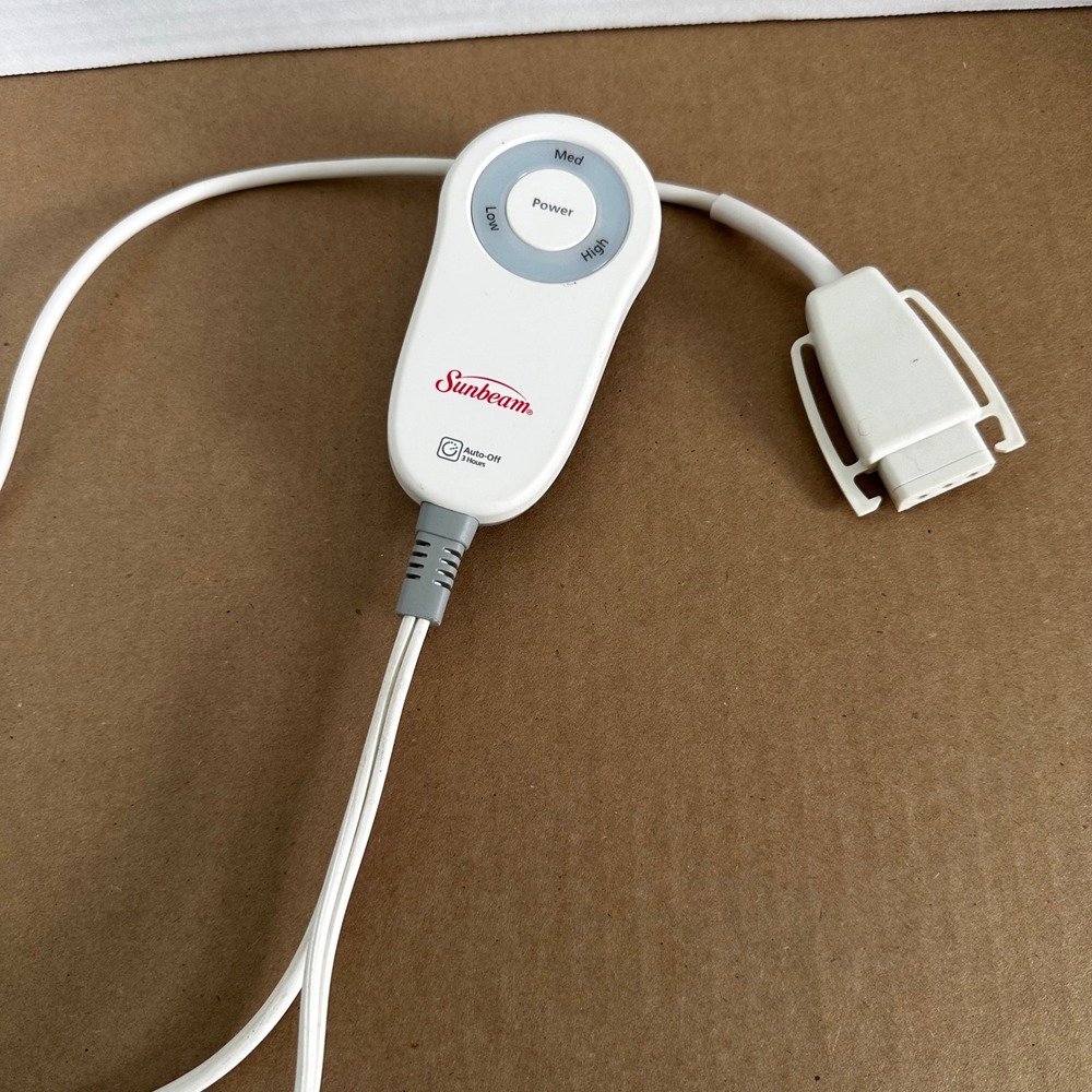 Sunbeam Heating Blanket Controller M85AP White Good 3-Heat Auto-Off Replacement